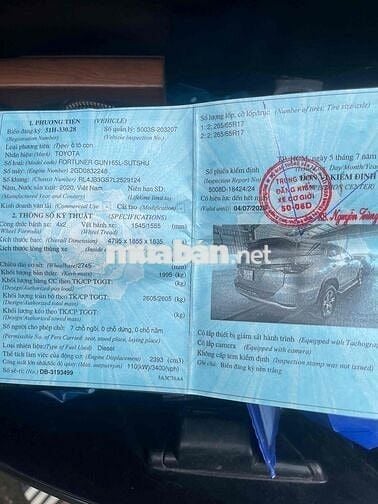 Toyota Fortuner 2020 2.4AT 4x2  - 47000 km