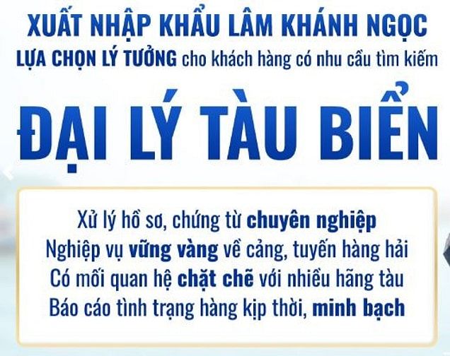 LÂM KHÁNH NGỌC–ĐỐI TÁC TIN CẬY CHO XUẤT NHẬP KHẨU & VẬN TẢI TOÀN DIỆN
