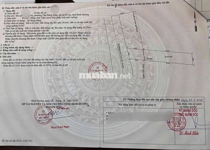 Đất đẹp mặt tiền Bùi Thì Cội gần kc Tân Đông Hiệp, chợ Dĩ An 1,BigC Go