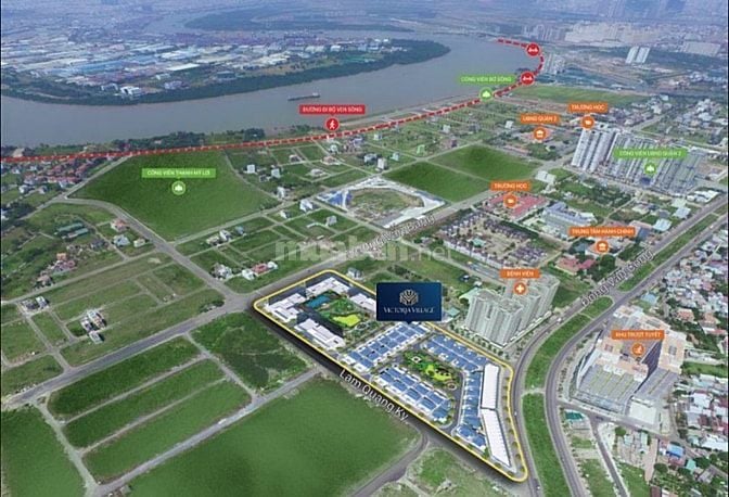 Cho thuê nhà phố dt lớn Victoria Village có sân Q2, tiện kinh doanh