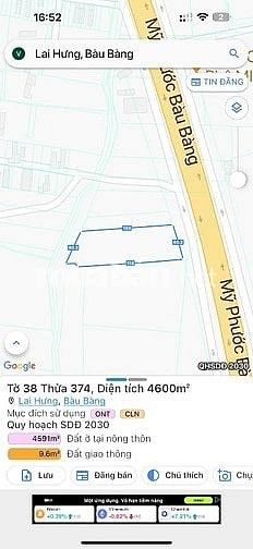 BÁN ĐẤT MẶT TIỀN MỸ PHƯỚC - BÀU BÀNG