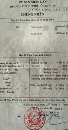 Bán đất hẻm ô tô thông thoáng , p Bình Trưng Đông ( Quận 2 – cũ ) 