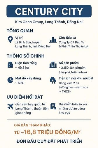 CENTURY CITY – “ĐÓN SÓNG SÂN BAY LONG THÀNH – CƠ HỘI TĂNG TRƯỞNG VÀNG 