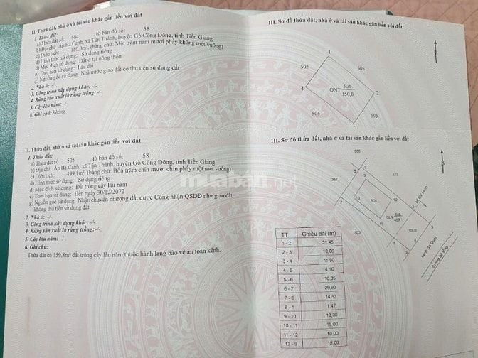 750m2 Đất nền Ấp Bà Canh Xã Tân Thành