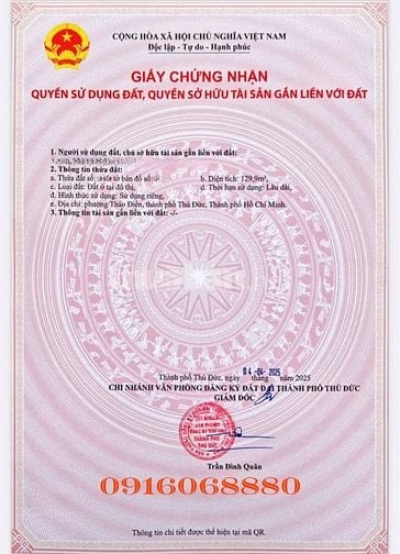 BÁN BIỆT THỰ SÂN VƯỜN GÓC 2 MẶT TIỀN : 7 ĐƯỜNG SỐ 65 - P. THẢO ĐIỀN 