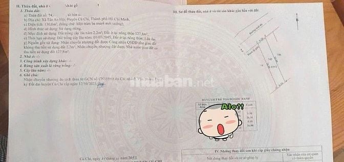 🏡 BÁN NHÀ CẤP 4 – TÂN AN HỘI, CỦ CHI – GIÁ CHỈ 720 TRIỆU