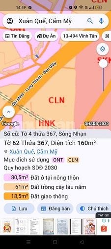 Bán Gấp Đất Ở Gần Đường Sông Nhạn Dầu Giây. Giá 620Tr.