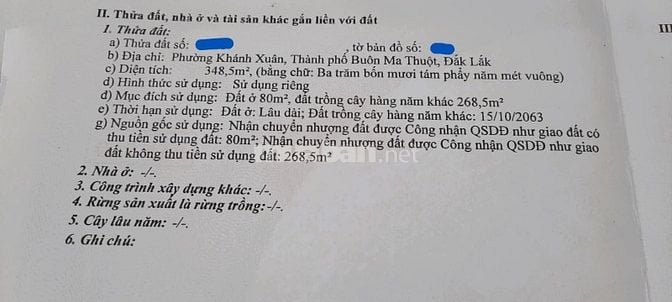 Bán biệt thự đẹp 350m2, giá 6,6 tỷ, tại Khánh Xuân, Buôn Ma Thuột, Đắk