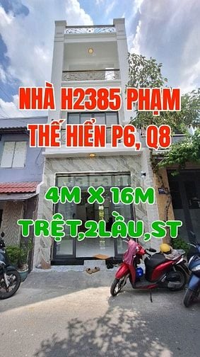 Nhà mới tuyệt đẹp 180m2, 1trệt, 2lầu, ST, 4mx16m2, H385 Phạm Thế Hiển