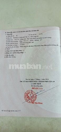 Chính chủ gửi 1.370m2 đất mặt tiền QL1A P4 tp Tân An, Long An(cũ