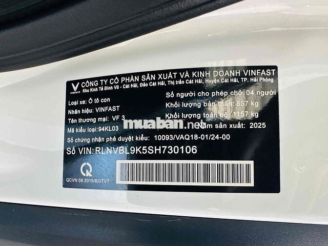 VF3 2025 Mua Pin - 2000 km