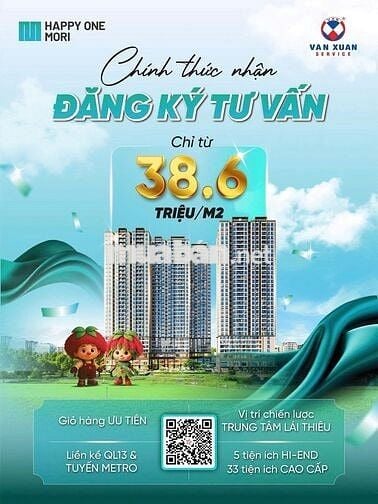 Căn hộ trung tâm Lái Thiêu liền kề QL13 và Aeon Mall chỉ 2,5 tỷ 2PN