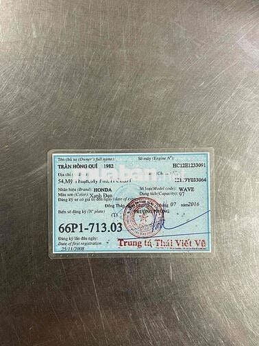 WAVE A 2008 BS 66 HỖ TRỢ GÓP OĐ CÓ ĐỖI XE