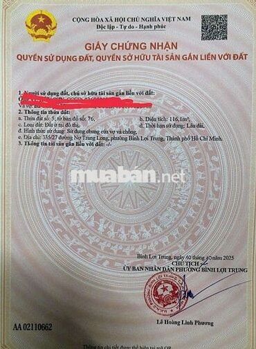Nhà hẻm xe hơi diện tích khủng 116 m2 giá rẻ ( chính chủ )