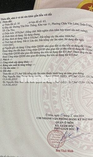 Nhà, đất mặt tiền tại Quốc lộ 91, Châu Văn Liêm, Ô Môn, Cần Thơ