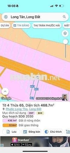 MẶT TIỀN NHỰA ĐỐI DIỆN HỒ LỒ Ô - LONG TÂN - ĐẤT ĐỎ - BRVT