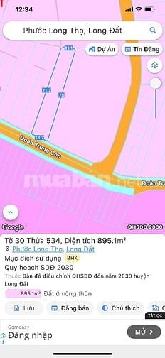 Bán đất MT đường Đoàn Trung Còn gần KCN Đất Đỏ 1