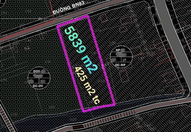 Bánlô đất 15*128m Mặt tiền đường Bình Nhâm 83, Tỉnh Bình Dương (cũ)