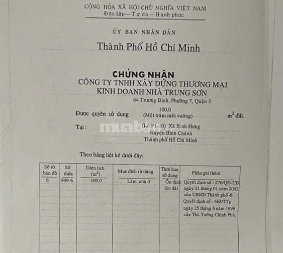 BÁN NHÀ MẶT TIỀN : 281 - 283 ĐƯỜNG SỐ 9A KDC TRUNG SƠN - X.  BÌNH HƯNG