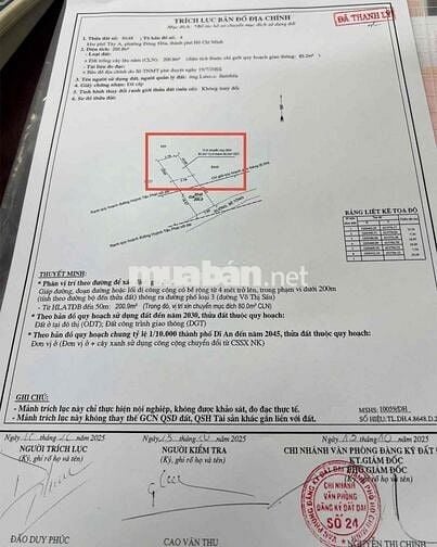 Đất Hẻm 1/ Võ Thị Sáu (Dĩ An) - Ngang 7.5m