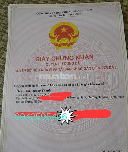 TẬP THỂ BẠCH MAI – HAI BÀ TRƯNG –  📕SỔ ĐỎ chính chủ – HƠN 2TỶ  Tầng 1