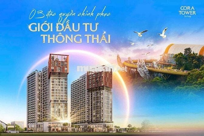 Bán căn hộ sân vườn Cora Tower Hoà Xuân view pháo hoa