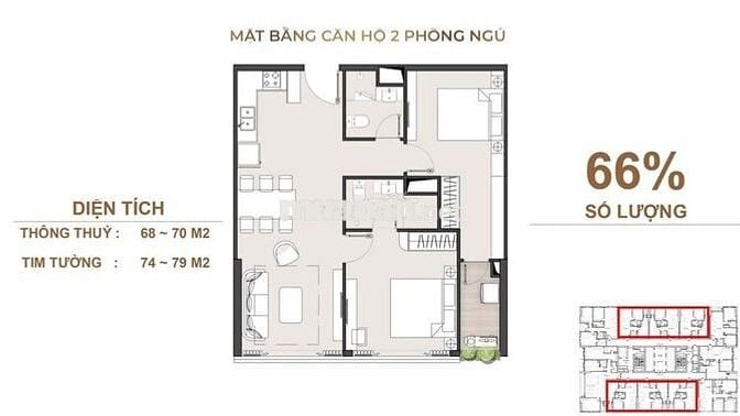 68m2 2PN căn hộ Duplex Shunshine Sky CiTy