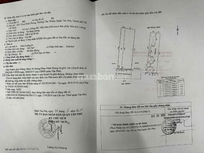 Bán nhà 46/3-5 Phan Đình Phùng, Tân Thành, Tân Phú, hẻm xe hơi