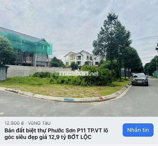 BÁN LÔ GÓC SIÊU HIẾM KHU BIỆT THỰ PHƯỚC SƠN P.11 TP.VŨNG TÀU GIÁ TỐT