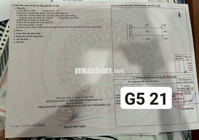 G5/21 đất khu dân cư Lavender Phường Tân Triều
