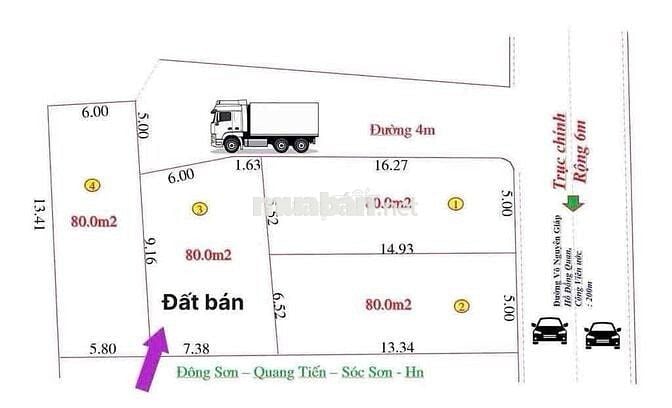 BÁN ĐẤT ĐẸP THÔN ĐÔNG LAI – QUANG TIẾN, SÓC SƠN -80M-MT6,7M