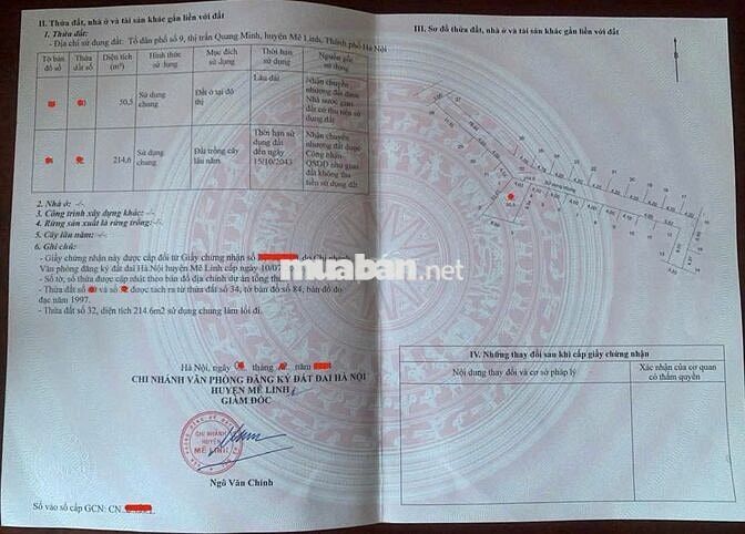 Bán đất tổ 9, Quang Minh, Mê Linh. Gần KCN Quang Minh và trường CD Y