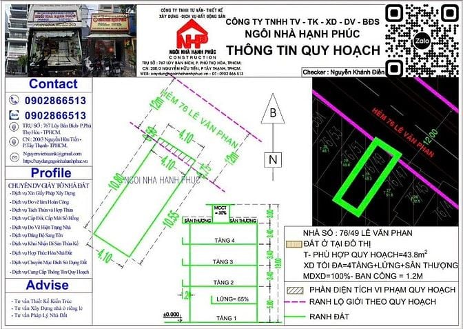 Bán nhà 76/49 Lê Văn Phan, Phú Thọ Hòa, Tân Phú, 4.1x12.5m