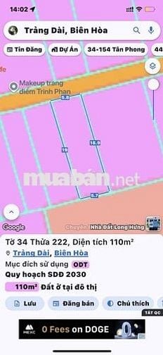 LÔ ĐẤT KP1 TRẢNG DÀI 110m2 FULL THỔ CƯ BÊN HÔNG CÔNG AN PCCC - BIGC