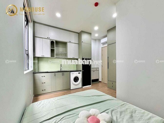 CHDV STUDIO TONE XANH LÁ /FULL NỘI THẤT/MÁY GIẶT RIÊNG KẾ ĐH VĂN HIẾN