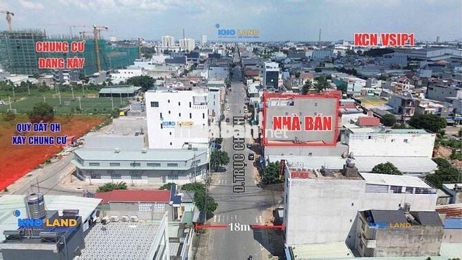 Kẹt ngân hàng bán lỗ 3 tỷ.Toà nhà cho thuê 600tr/năm KCN VSPI1