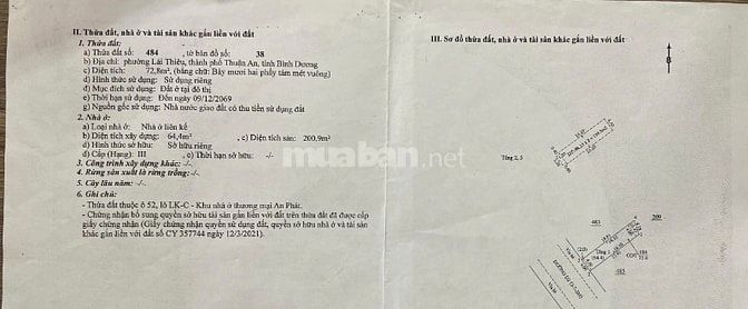 Chính chủ cần bán nhà đẹp 72.8m2 trung tâm Lái Thiêu chỉ 7.2 tỷ 