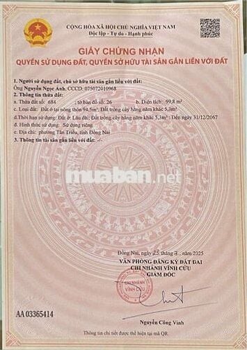 Nhà mặt tiền đường nhựa Xóm Dừa