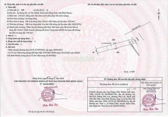 Đất bán tại Xã Tân Thành, TP. Đồng Xoài, Giá 596 triệu