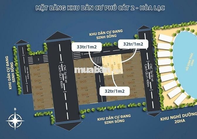Thanh Lý 3 lô đất full thổ cư Phú Cát Hòa Lạc 100m2