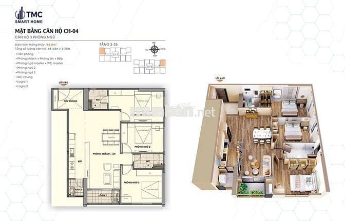 Căn hộ cao cấp 70m2, 2 PN TMC Smart Home Phạm Văn Đồng Q. Bắc Từ Liêm