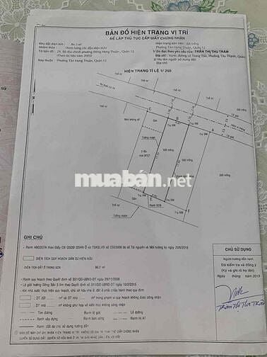 Bán lô đất 4.9x18m, thêm 2m phía sau, khu phân lô đường 6m, TC, Q12