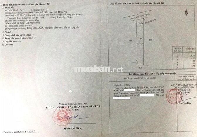 Mặt tiền 179m2 Bùi Trọng Nghĩa, Biên Hòa, ĐN