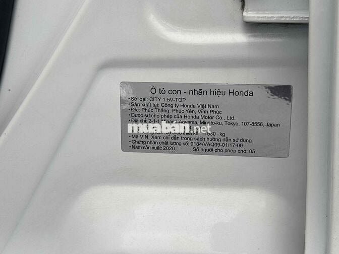 Honda City 2020 1.5 - 57000 km
