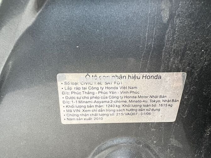 Honda Civic 2010 1.8 AT - 120100 km 1 Chủ cực chất
