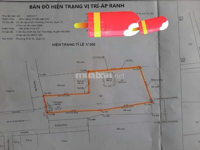 Cần bán lô đất vườn 1045m2, Thới An, Quận 12, Lê Thị Riêng đi vào