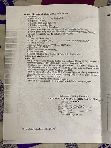 Bán nhà 4 tầng, 923 Hồng Bàng, P. 9, Q. 6, Ngay Bùng Binh Cây Gõ