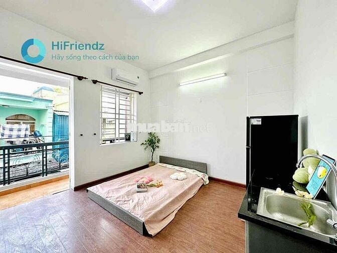 SIÊU PHẨM CĂN HỘ STUDIO BAN CONG FULL NỘI THẤT THUẬN TIỆN ĐI LẠI