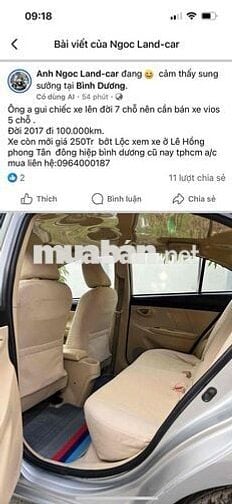 Toyota Vios 2017 1.5E MT - 106000 km