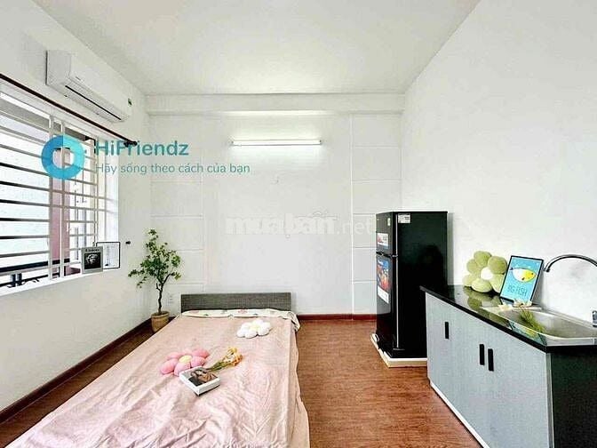 SIÊU PHẨM CĂN HỘ STUDIO BAN CONG FULL NỘI THẤT THUẬN TIỆN ĐI LẠI
